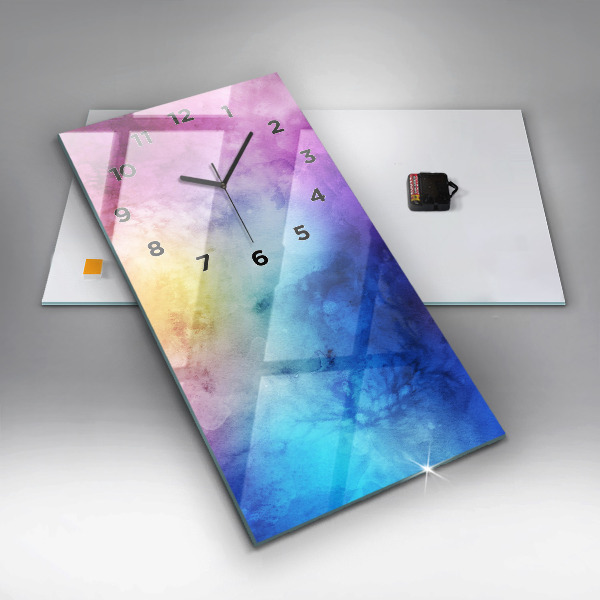 Vertikale Uhr mit motiv Farbige Flecken