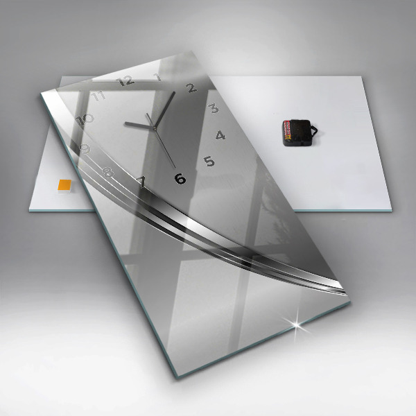 Vertikale Uhr mit motiv Silberne Linien