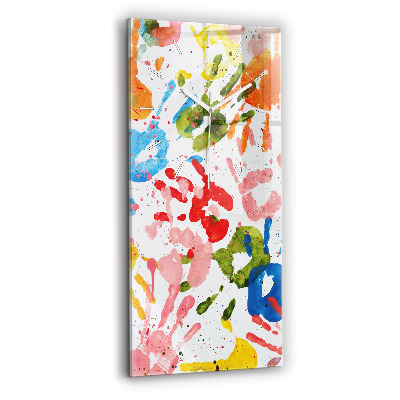 Vertikale Uhr Handabdrücke von Kindern