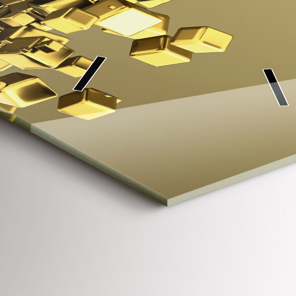 Vertikale Uhr Goldene Quadrate