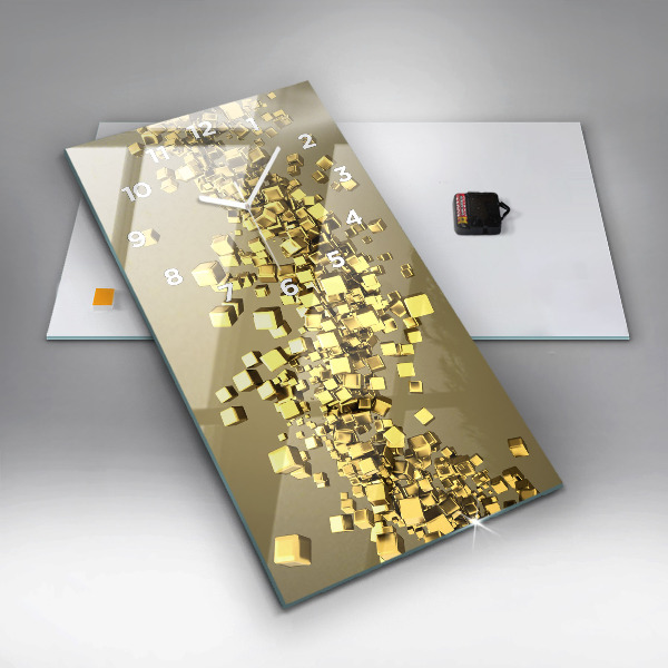 Vertikale Uhr Goldene Quadrate