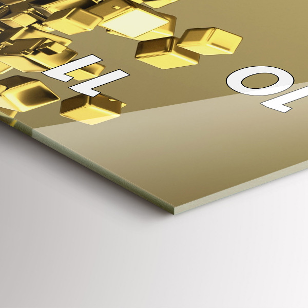 Vertikale Uhr Goldene Quadrate