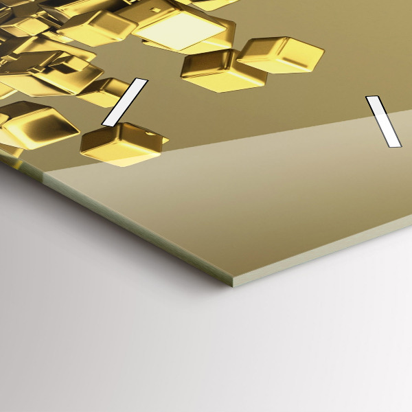 Vertikale Uhr Goldene Quadrate