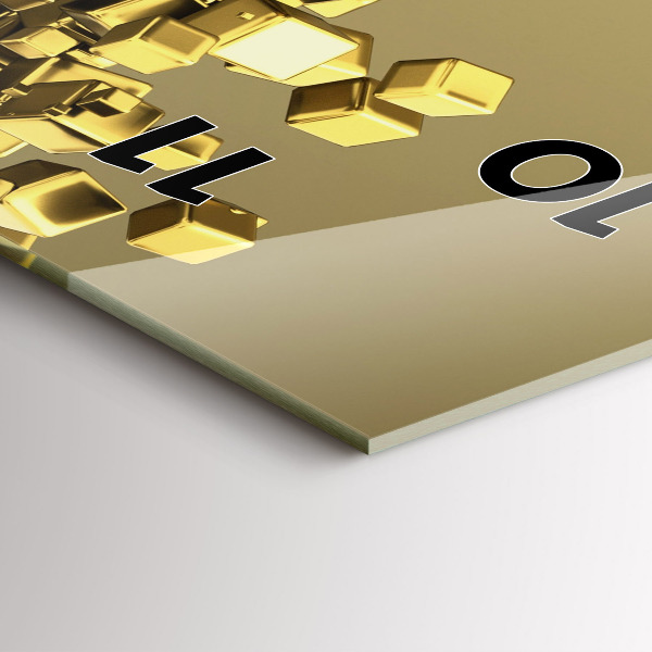 Vertikale Uhr Goldene Quadrate