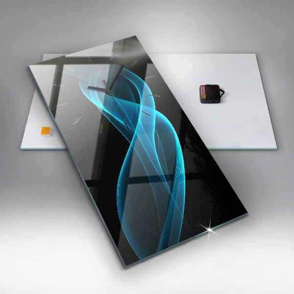 Vertikale Uhr mit motiv Blaue Abstraktion