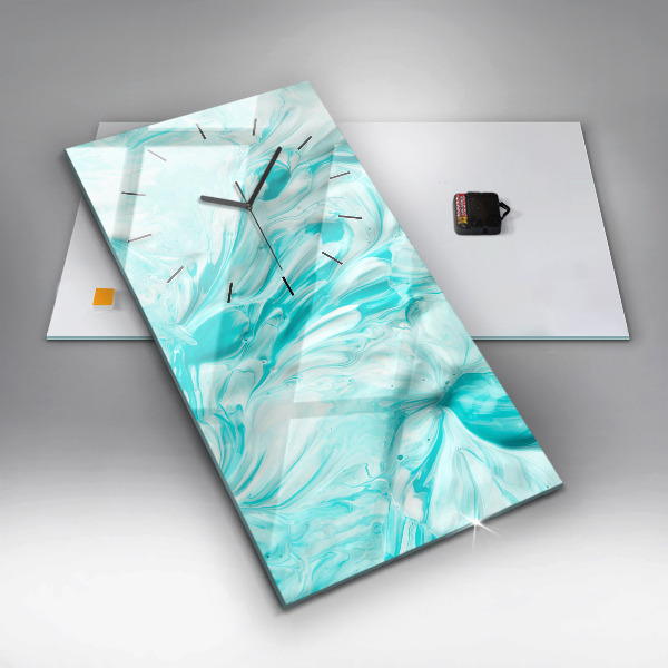 Vertikale Uhr mit motiv Blaue Abstraktion