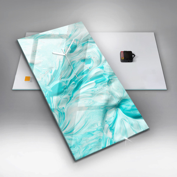 Vertikale Uhr mit motiv Blaue Abstraktion