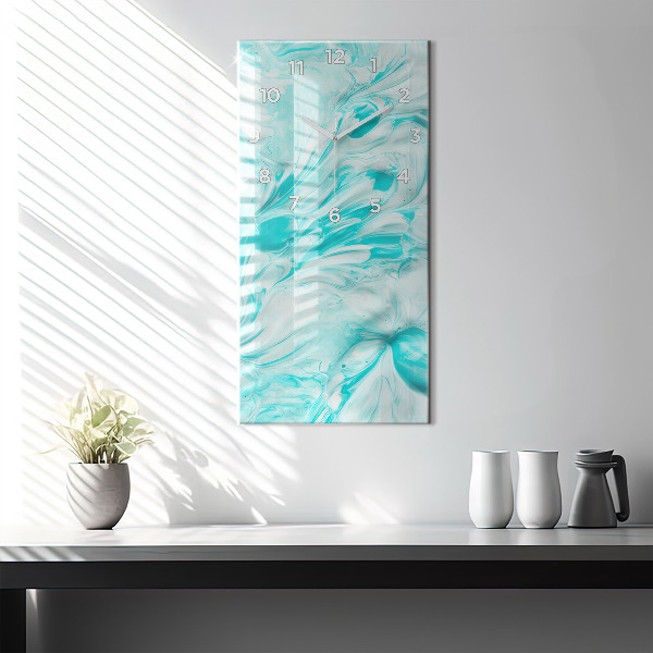 Vertikale Uhr mit motiv Blaue Abstraktion