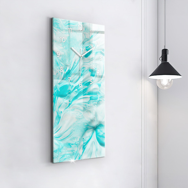 Vertikale Uhr mit motiv Blaue Abstraktion