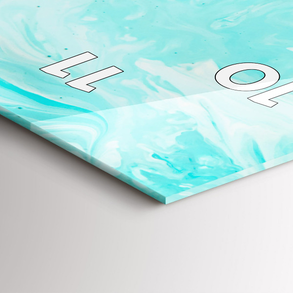 Vertikale Uhr mit motiv Blaue Abstraktion