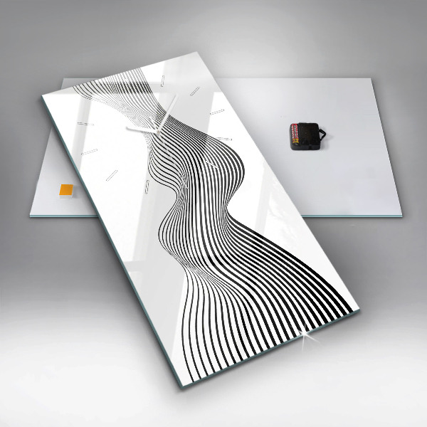 Vertikale Uhr mit motiv Schwarz-weiße Kunst