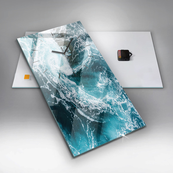 Vertikale Uhr mit motiv Wirbelnde schäumende Wellen