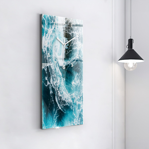 Vertikale Uhr mit motiv Wirbelnde schäumende Wellen
