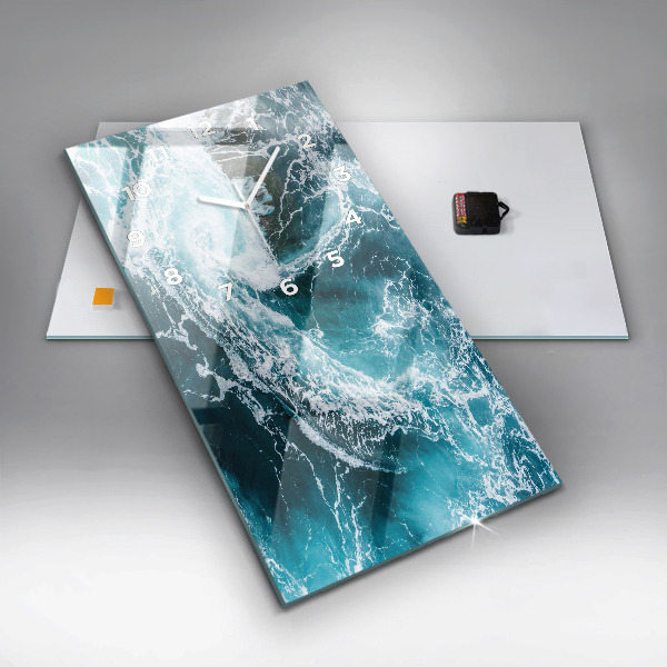 Vertikale Uhr mit motiv Wirbelnde schäumende Wellen