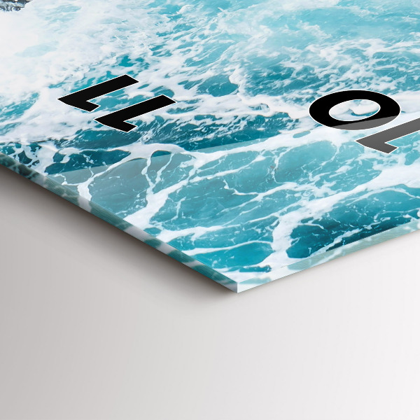 Vertikale Uhr mit motiv Wirbelnde schäumende Wellen