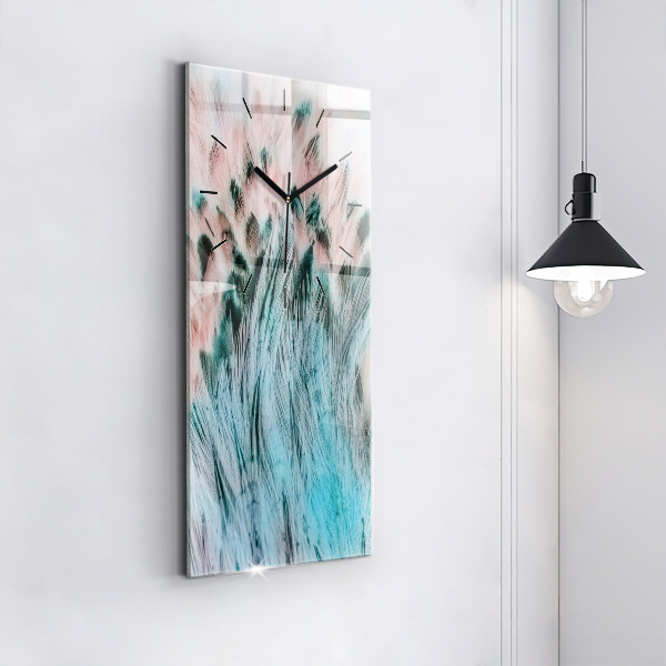 Vertikale Uhr Bunte Federn