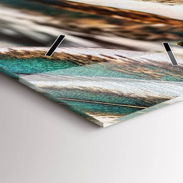 Vertikale Uhr mit motiv Hellbraune Federn eines Vogels