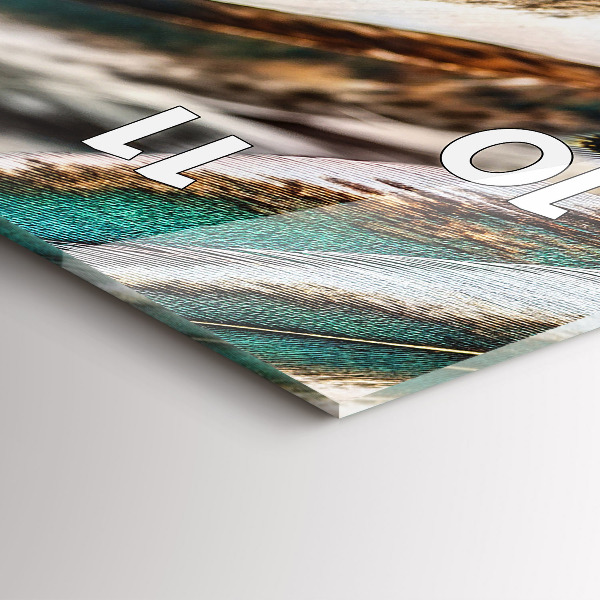 Vertikale Uhr mit motiv Hellbraune Federn eines Vogels