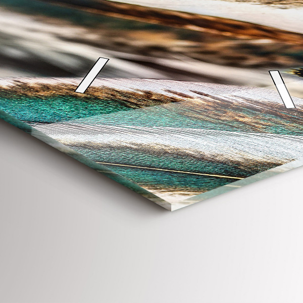 Vertikale Uhr mit motiv Hellbraune Federn eines Vogels