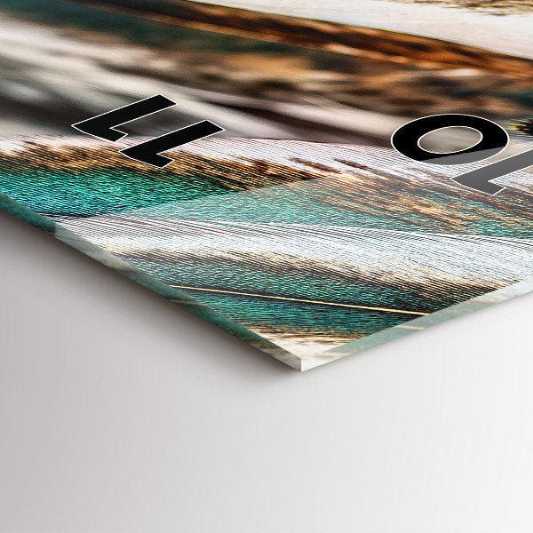 Vertikale Uhr mit motiv Hellbraune Federn eines Vogels