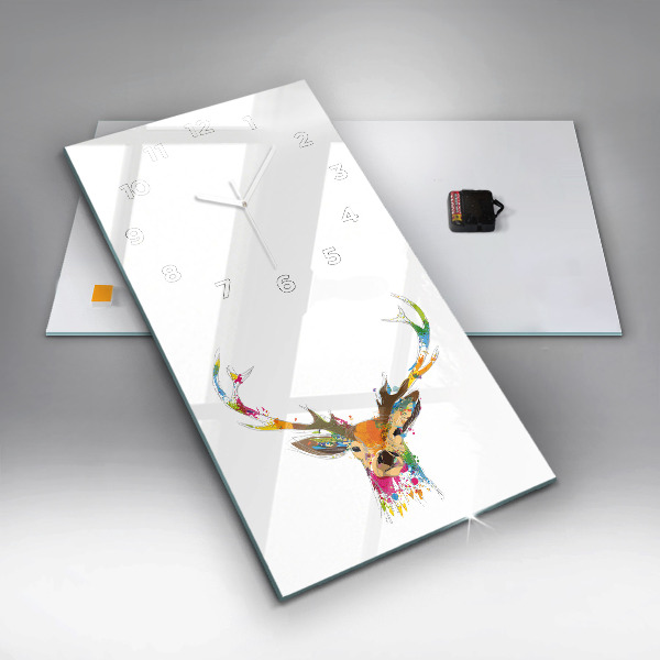 Vertikale Uhr Farbiger Hirschkopf