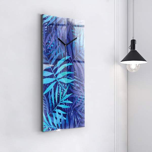 Vertikale Uhr Blaue Blätter