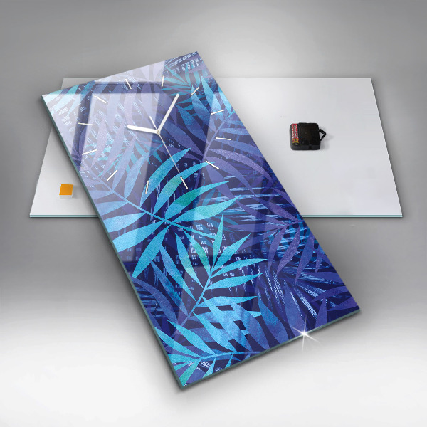 Vertikale Uhr Blaue Blätter