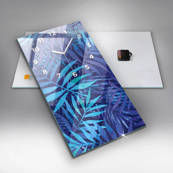 Vertikale Uhr Blaue Blätter