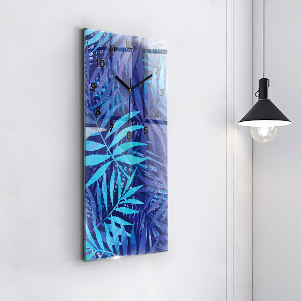 Vertikale Uhr Blaue Blätter