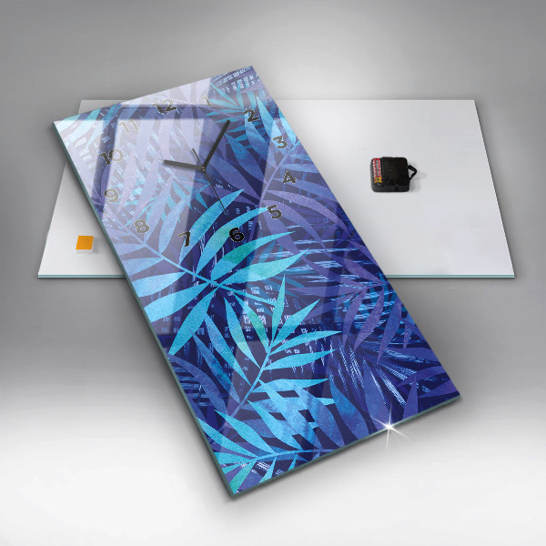 Vertikale Uhr Blaue Blätter