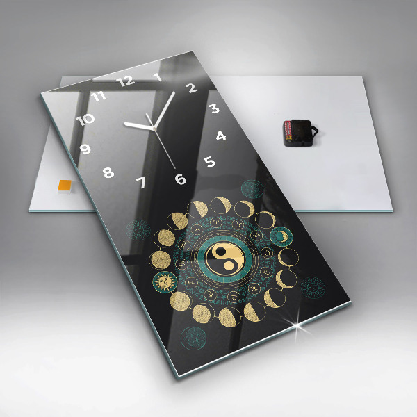 Vertikale Uhr mit motiv Mondphasen