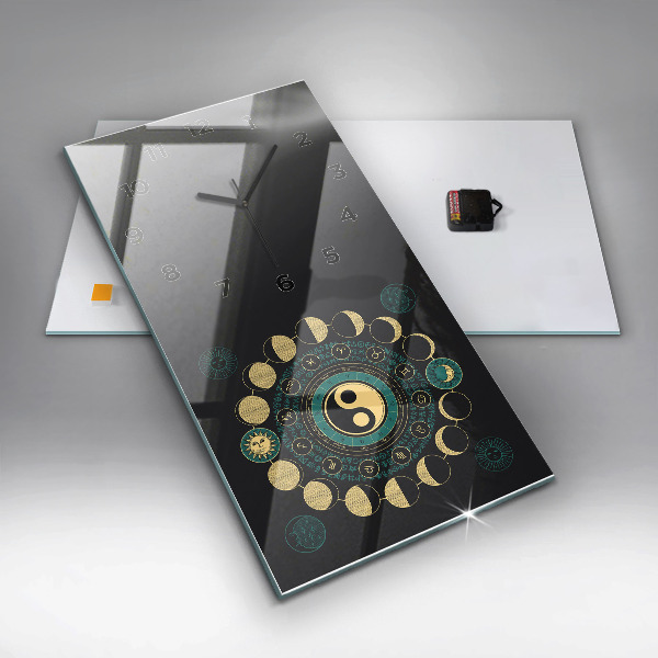 Vertikale Uhr mit motiv Mondphasen