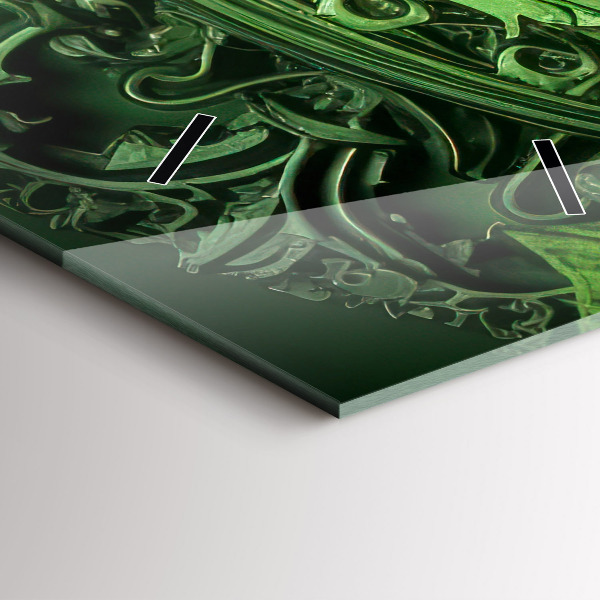 Vertikale Uhr mit motiv Grüner Mechanismus