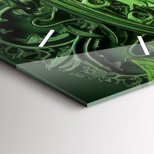 Vertikale Uhr mit motiv Grüner Mechanismus