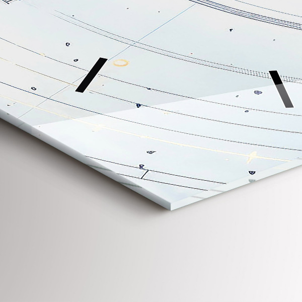 Vertikale Uhr mit motiv Blaue Zeichnungen