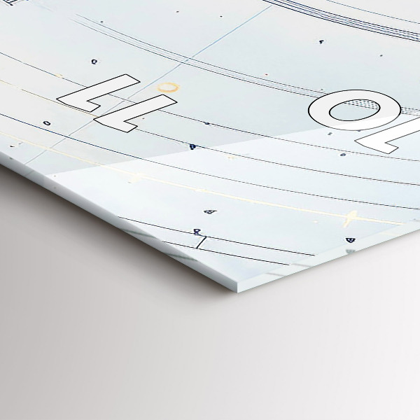 Vertikale Uhr mit motiv Blaue Zeichnungen