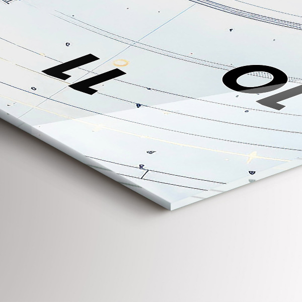 Vertikale Uhr mit motiv Blaue Zeichnungen