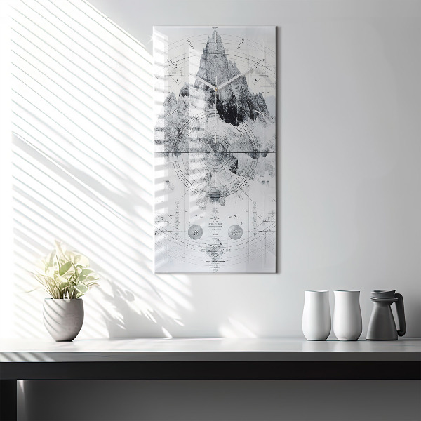 Vertikale Uhr Zeichnung Berge