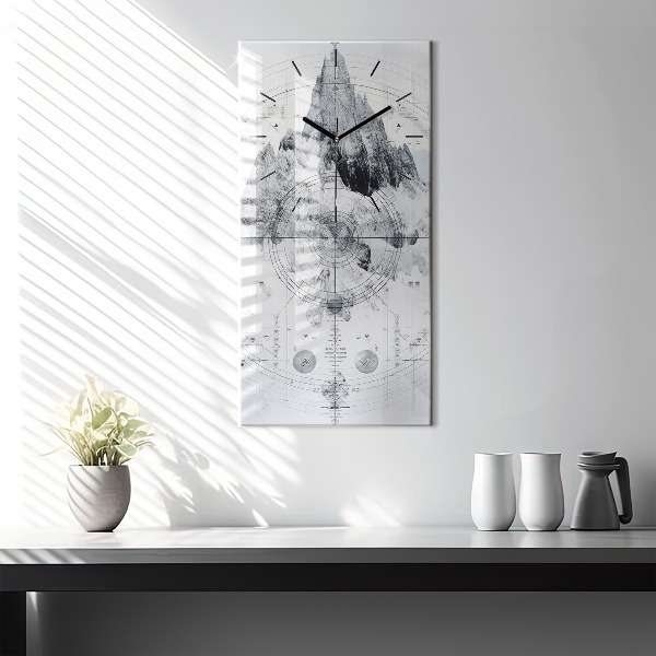 Vertikale Uhr Zeichnung Berge