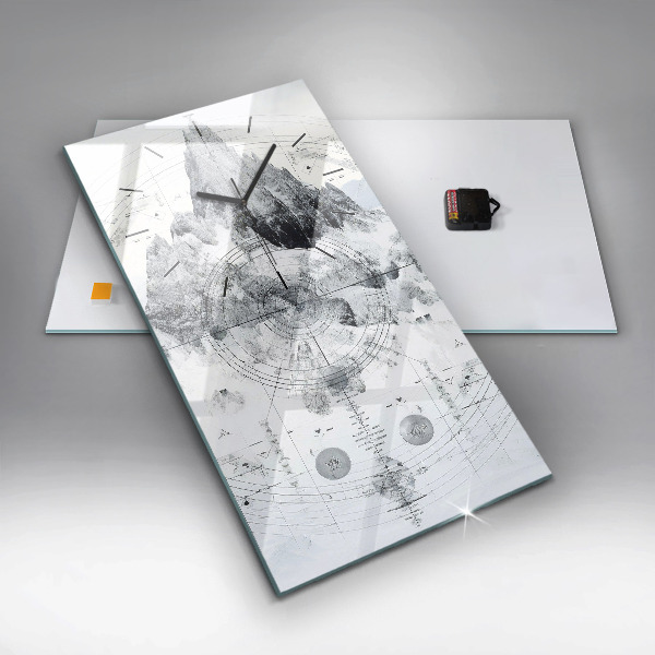 Vertikale Uhr Zeichnung Berge