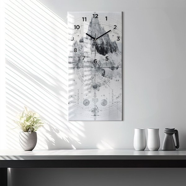 Vertikale Uhr Zeichnung Berge