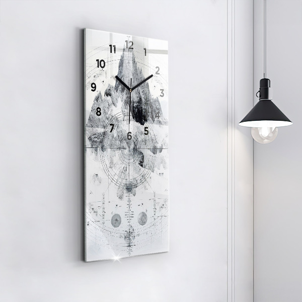 Vertikale Uhr Zeichnung Berge