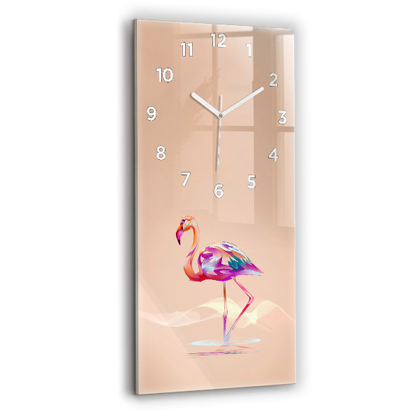Vertikale Uhr Illustration eines Flamingos