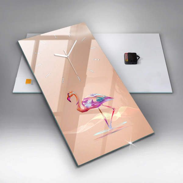 Vertikale Uhr Illustration eines Flamingos