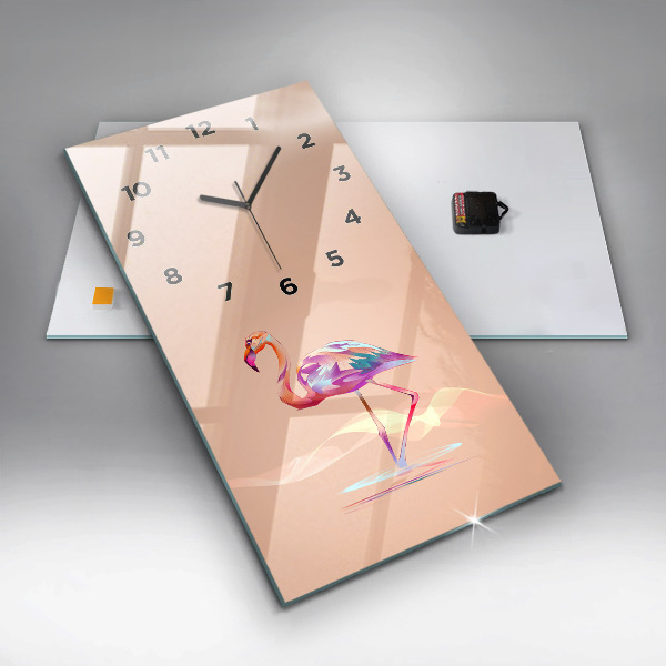 Vertikale Uhr Illustration eines Flamingos