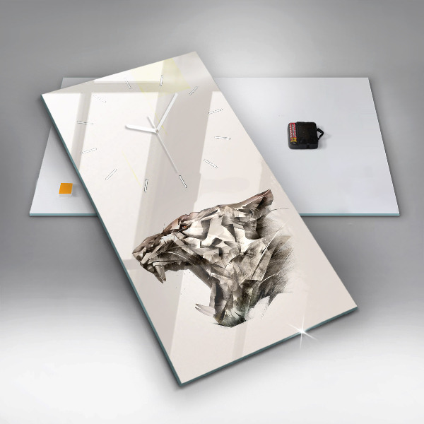 Vertikale Uhr mit motiv Gemaltes Porträt eines Tigers