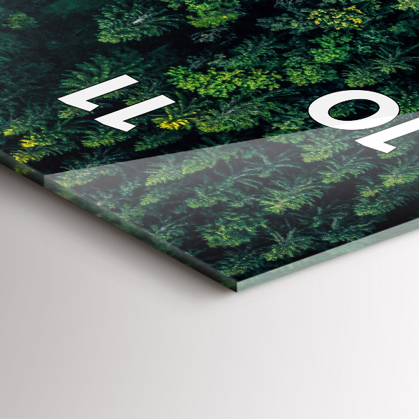 Vertikale Uhr mit motiv Wald aus der Vogelperspektive