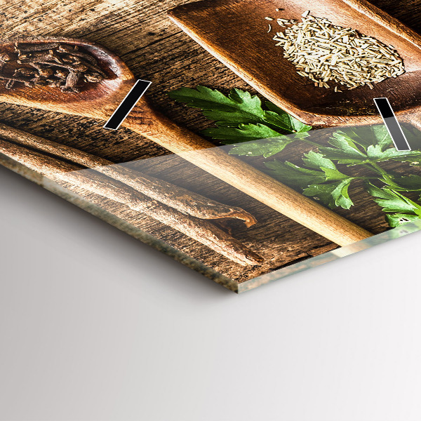 Vertikale Uhr mit motiv Löffel mit Gewürzen