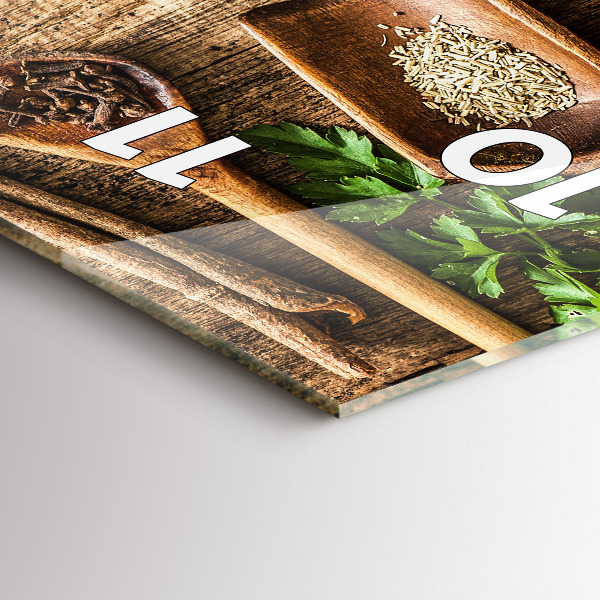 Vertikale Uhr mit motiv Löffel mit Gewürzen