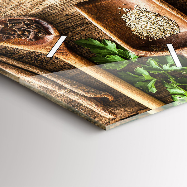 Vertikale Uhr mit motiv Löffel mit Gewürzen